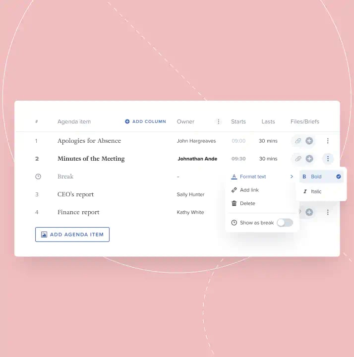 Boardportal_agenda builder
